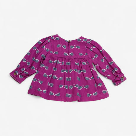 Blouse Pink with Blue Hedgehogs
