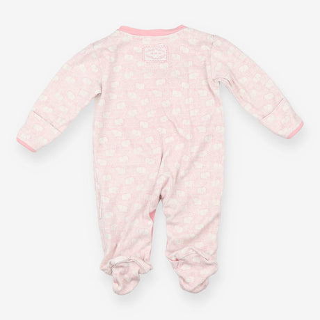 sleepsuit pink with white elephants