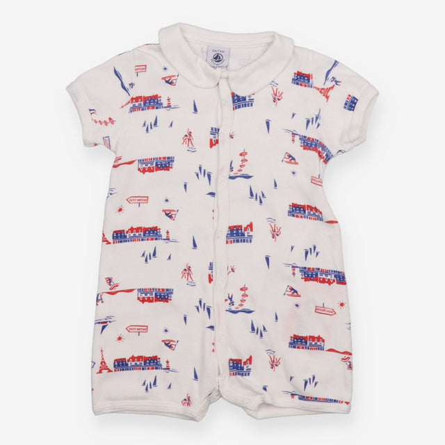 Romper White Paris Nautical 