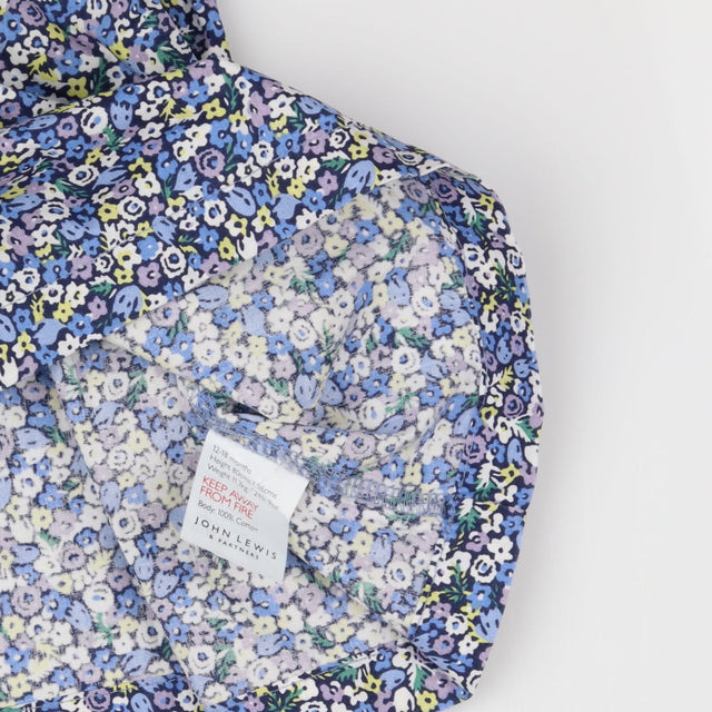 Dress SS blue floral woven