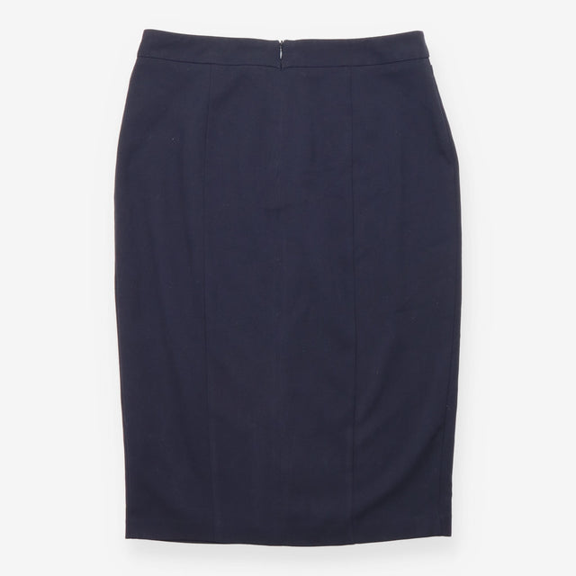 Pencil Skirt Navy Tailored Knee Length Back Split