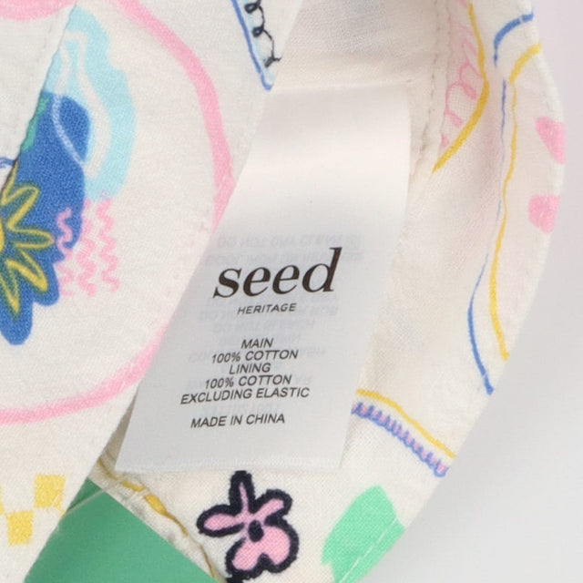 Seed Heritage Crop Top White Sea Theme