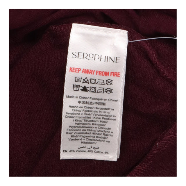 Plum Burgundy Viscose Cotton Stretch High Neck Lon