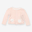 Pink striped jersey jacket with white pockets