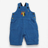 Dungarees blue cord giraffe on pocket
