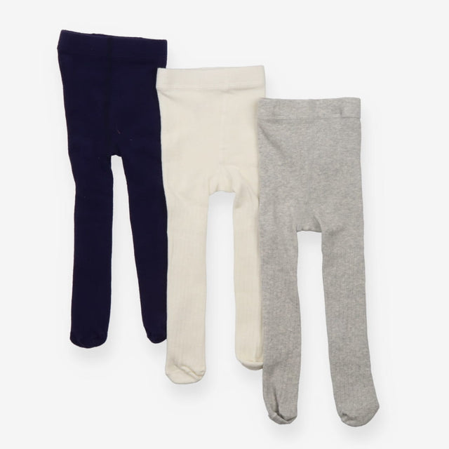 Tights, Blue, Grey and White 3-Pack