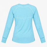 Light Blue Merino Wool Blend Perforated Long Sleev