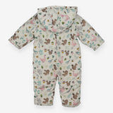 Pramsuit Cream Woodland Pink Lined