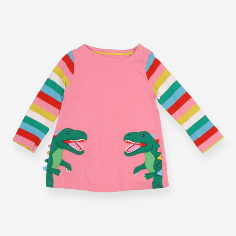 Pink Dress with Dinosaurs