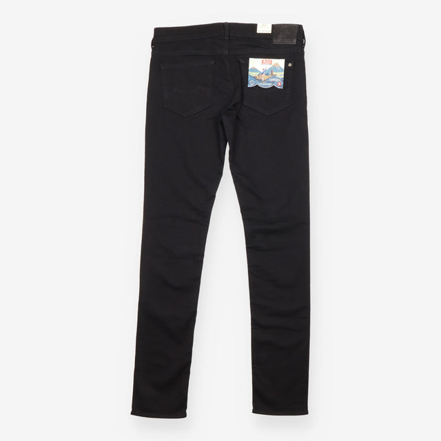 Jeans Black Rinse Mid Rise Slim Fit
