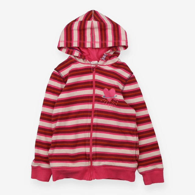 Hoodie Pink Stripe Heart Applique