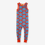 Dungarees Jersey Blue with Red Flowers