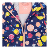 Raincoat Blue Fruit and Daisy Print