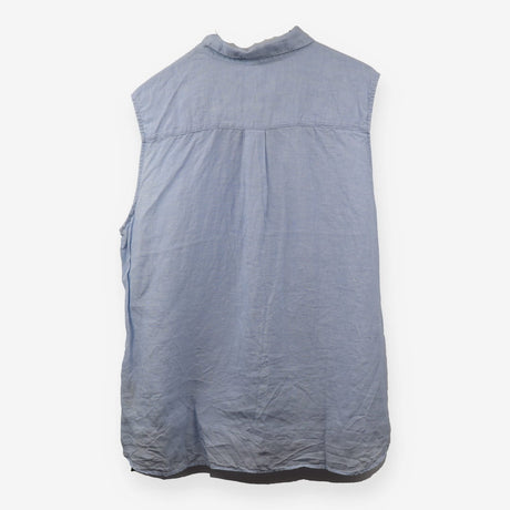 100% Linen Blue Sleeveless Summer Shirt