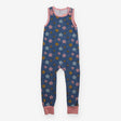 Dungarees blue pink edging 3d stars