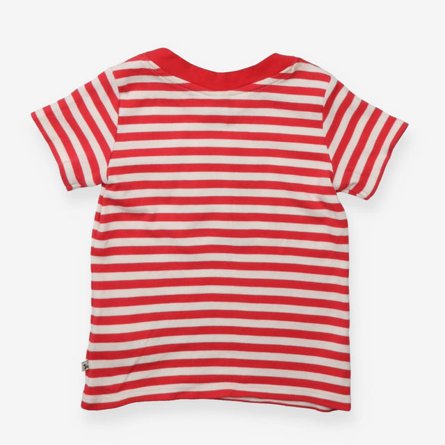 T-shirt Raspberry Stripe - Ladybird Applique