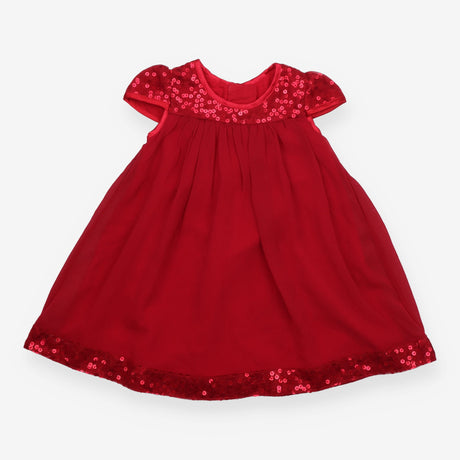 Dress Red with Tulle and Sequins