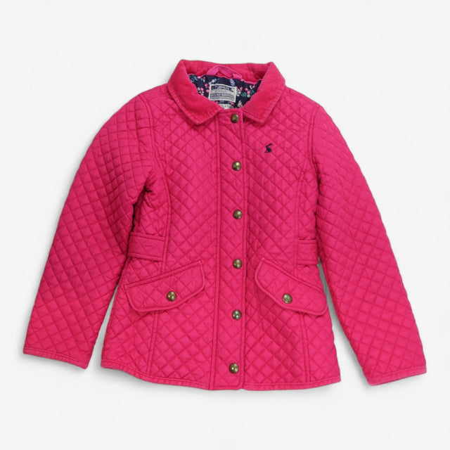 Coat Pink Quilted Cord Collar Flower Lining