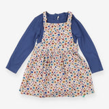Outfit cord multi leopard print pinafore and top 