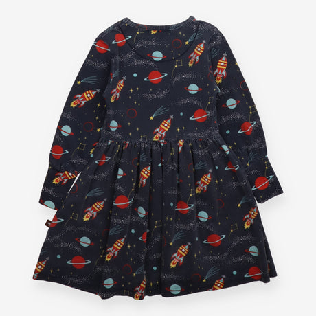 Dress jersey blue rocket ship planets Moromini