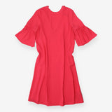 Pink Fluted Sleeve Bow Dress 