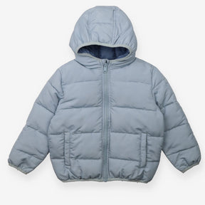 Blue Puffer Coat with Dark Blue Lining