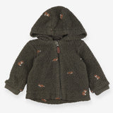 Pile Jacket Green with Foxes