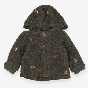 Pile Jacket Green with Foxes