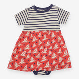Dress striped blue top bodysuit orange boat skirt