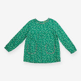 Tunic green long sleeve floral with pockets