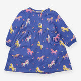 Sweater Dress Blue with Unicorns, Strawberries 