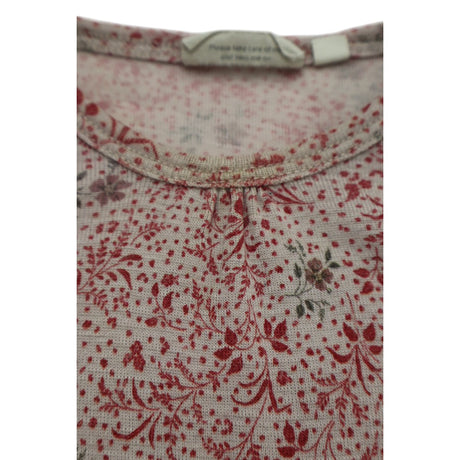 Red floral patterned long sleeve body suit