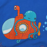 T-Shirt Blue Octopus Submarine