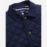 Quilted jacket with cord collar navy
