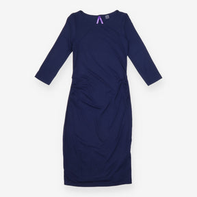 Séraphine Navy Blue Ruched Stretch Jersey Bodycon 