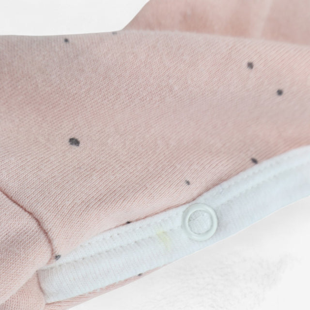 Sleepsuit Zip Up Pink with Grey Spots and Pocket