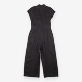 Whistles Black Linen Button Front Short Sleeve Jum