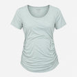 Maternity T-Shirt Sage Green Ruched Side Short Sle