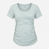 Maternity T-Shirt Sage Green Ruched Side Short Sle