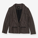 Blazer Textured Grey Open Front Jacket