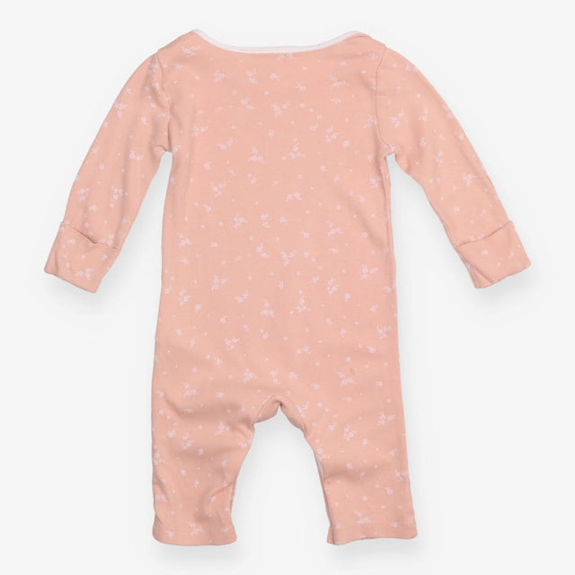 Sleepsuit peach white flowers