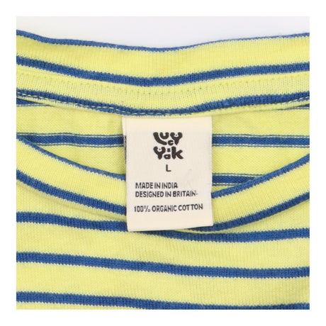 Cropped T-Shirt Striped Yellow Organic Cotton