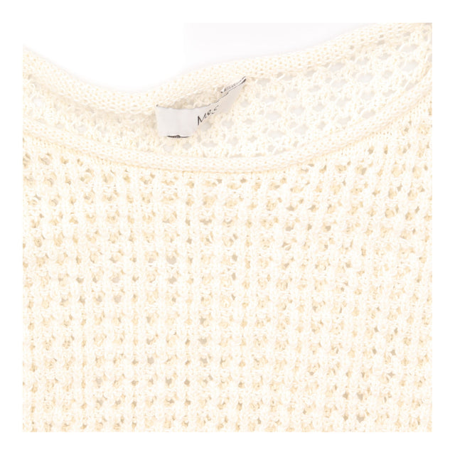 Jumper Cream Open Knit Slouchy Lightweight Cotton 