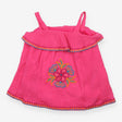 Du Pareil au meme Strappy Top Pink Flower Applique