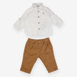 Outfit White Shirt and Brown Pull on Trousers