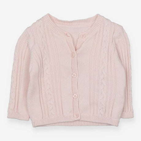 pink cable knit cardigan