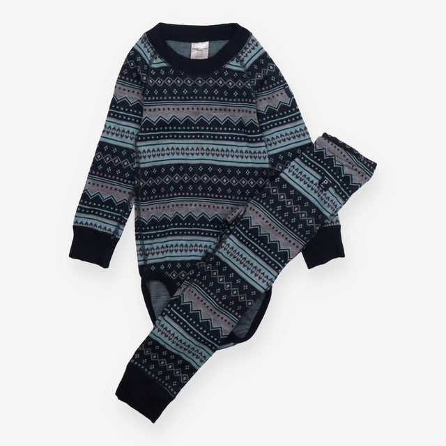 Thermal set bodysuit and leggings blue grey design