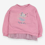 Sweater jersey Pink dancing mouse tuille frill