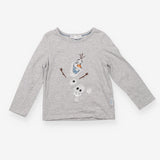 Tee LS grey sequin olaf