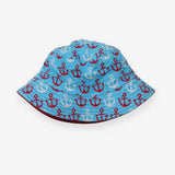Bucket Hat Blue and Red Anchors